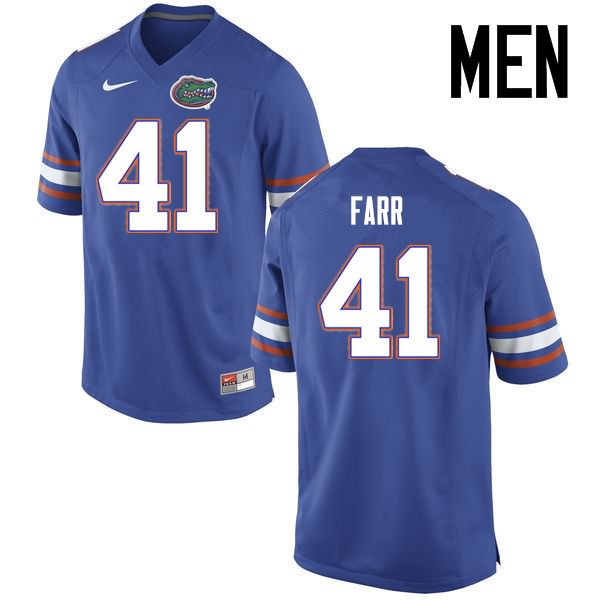 Men's NCAA Florida Gators Ryan Farr #41 Stitched Authentic Nike Blue College Football Jersey SPY4665NH